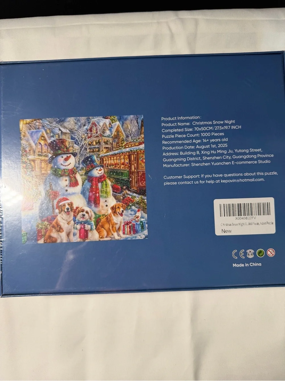 Christmas Snow Night 1000-Piece Jigsaw Puzzle - Festive Winter Scene. NWT